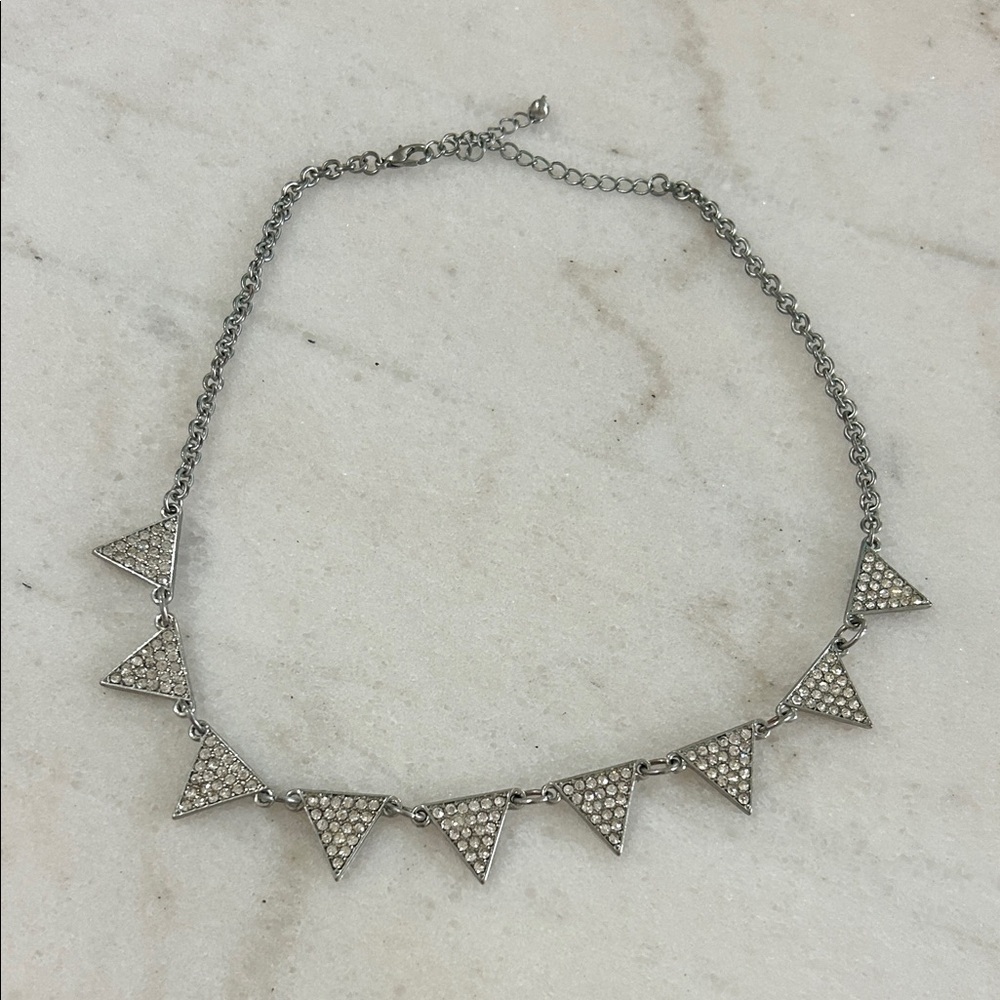 Silver Triangle Pendant Necklace Choker